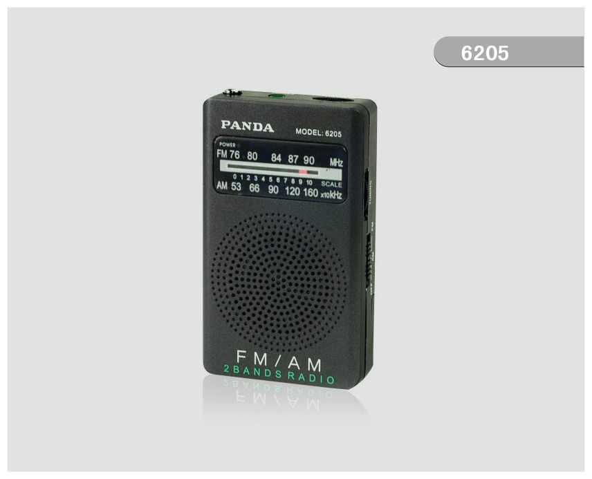 6205A AM/FM 2 Band Radio